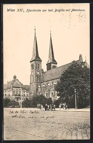 AK Wien, Pfarrkirche zur heiligen Brigitta mit Amtshaus