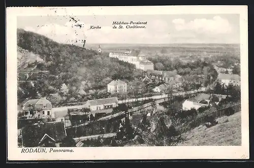 AK Wien-Rodaun, Panorama mit Mädchen-Pensionat de St. Chrétienne aus der Vogelschau