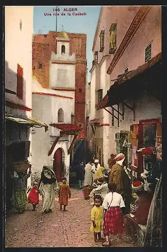 AK Alger, Une rue de la Casbah