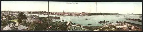 Klapp-AK Kiel, Panoramablick auf Stadt und Hafen