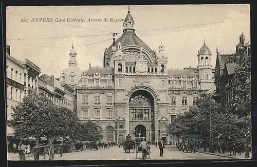 AK Anvers, Gare Centrale, Avenue de Keyzer