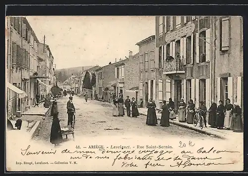 AK Ariège, Lavelanet, Rue Saint-Sernin, Strassenpartie