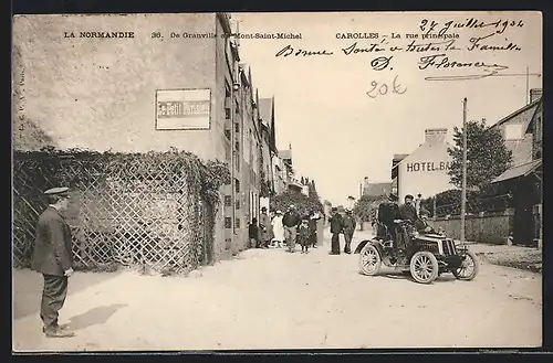 AK Carolles /Normandie, La rue principale, Strassenpartie