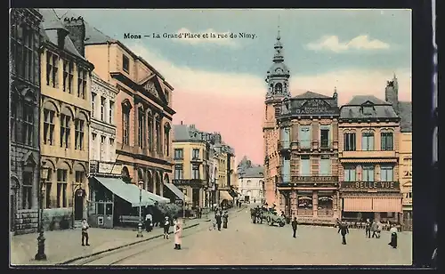 AK Mons, La Grand`Place et la rue de Nimy
