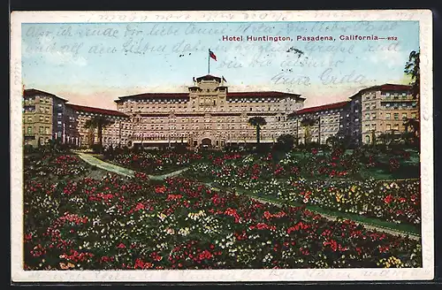 AK Pasadena, CA, Flower Beds in Front of Hotel Huntington