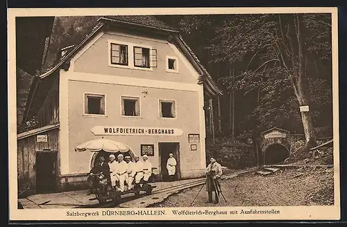 AK Dürnberg-Hallein, Salzbergwerk, Fotograf am Wolfdietrich-Berghaus, Motiv für Ansichtskarte