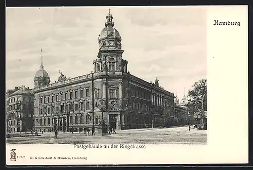 AK Hamburg-Neustadt, Postgebäude an der Ringstrasse