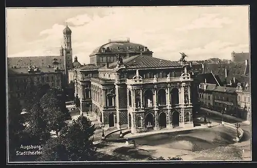 AK Augsburg, Teilansicht mit Theater