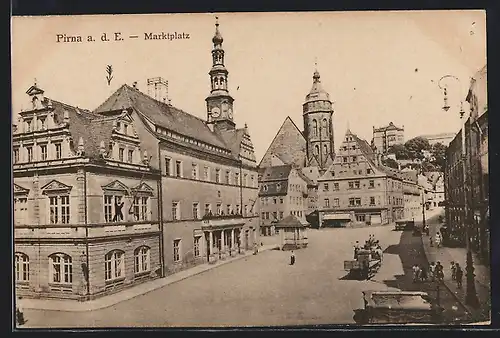 AK Pirna / Elbe, Marktplatz