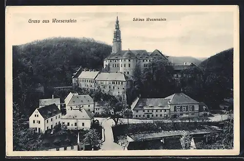 AK Weesenstein, Teilansicht mit Schloss