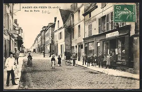 AK Magny-en-Vexin, Rue de Paris