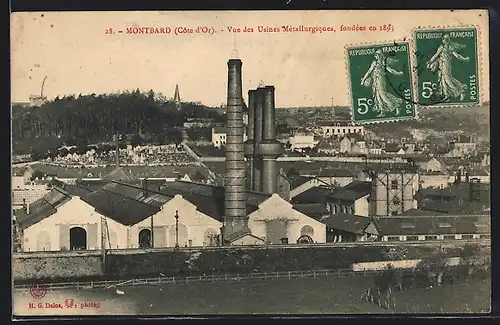 AK Montbard, Vue des Usines Métallurgiques