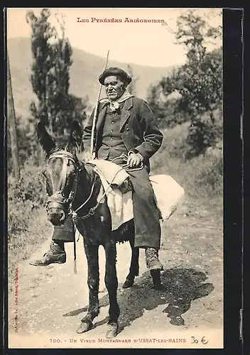 AK Languedoc-Roussillon, Bauer auf seinem Maultier