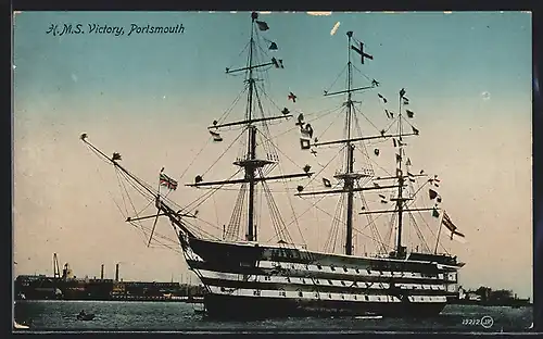 AK Portsmouth, H. M. S. Victory im Hafen