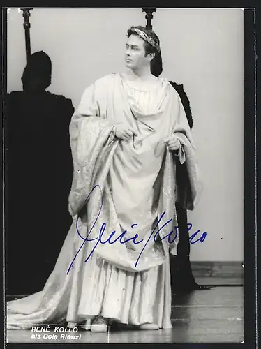 AK Opernsänger René Kollo als Cola Rienzi, mit original Autograph