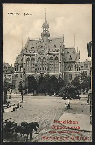 AK Erfurt, Blick auf Rathaus