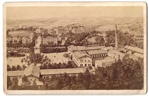 Fotografie E. Tietze, Bad Elster, Ansicht Bad Elster, Blick auf den Kurort, nach einem Gemälde