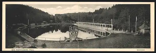 Klapp-AK Bad Rastenberg i. Thür., Motiv vom Schwimmbad