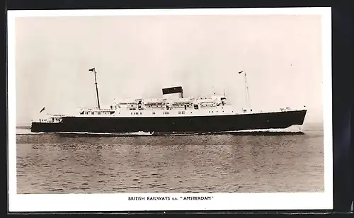 AK Passagierschiff SS Amsterdam der British Railways auf hoher See