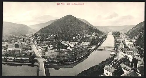 Klapp-AK Bad Ems, Panoramablick vom Kriegerdenkmal