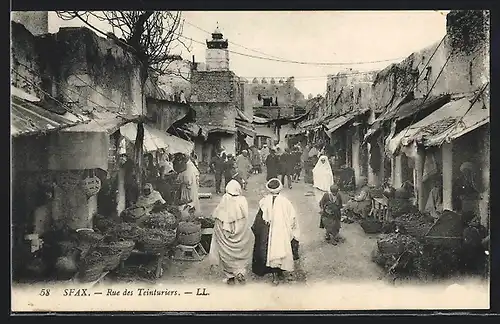 AK Sfax, Rue des Teinturiers, Strassenpartie