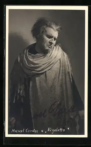 AK Opernsänger Marcel Cordes in Rigoletto, mit original Autograph