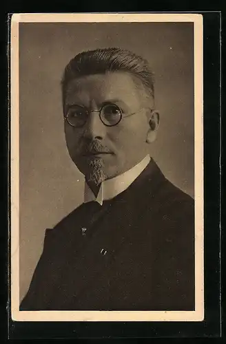 AK Portrait Gustav Schneider, Bundesvorsteher des GDA, Arbeiterbewegung