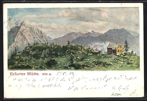 Lithographie Erfurter Hütte, Panorama