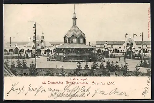 AK Dresden, 13. Deutsches Bundesschiessen 1900, Gabentempel