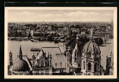 AK Schwerin i. M., Blick auf Burgsee und Stadt