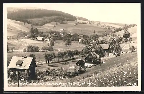 AK Rechenberg im Erzgebirge, Blick auf den Ort