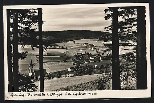 AK Rechenberg-Bienenmühle i. Osterzgeb., Panorama mit Kirche