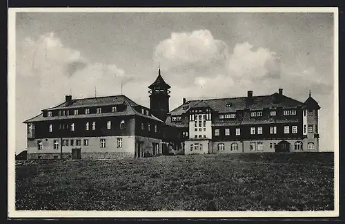 AK Keilberg /Erzgebirge, Ortspartie mit Turm