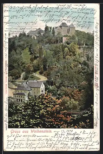 AK Wolkenstein, Blick zur Burg