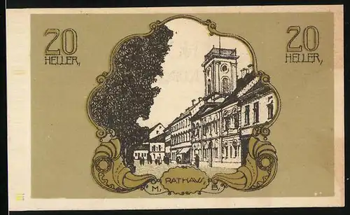 Notgeld Bad Hall 1920, 20 Heller, Rathaus