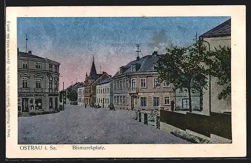 Luna-AK Ostrau i. Sa., Ansicht Bismarckplatz