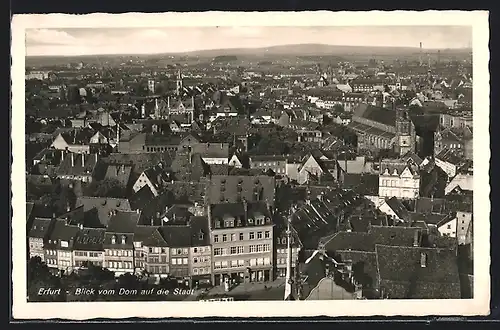 AK Erfurt, Blick vom Dom auf die Stadt