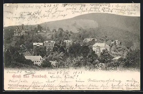 AK Wien-Dornbach, Panorama vom Berg aus gesehen