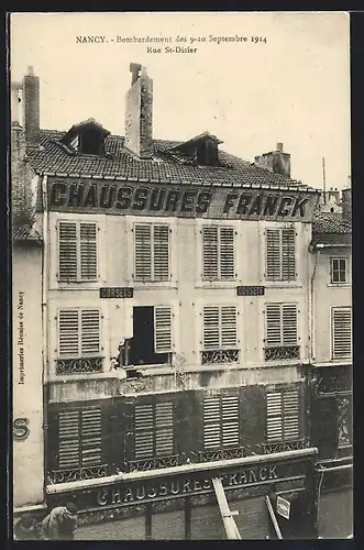 AK Nancy, Rue St-Dizier bombardée 1914