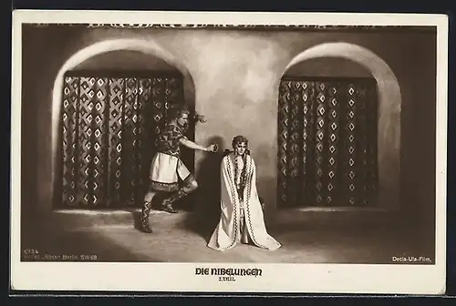 AK Filmszene Die Nibelungen, I. Teil, Kriemhild und Siegfried