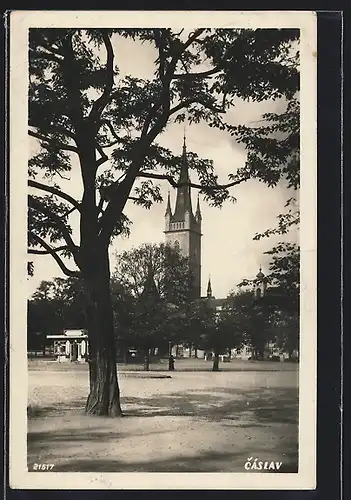 AK Cáslav, Blick auf Kirchturm