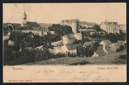 AK Nossen, Gesamtansicht mit dem Schloss und der Kirche