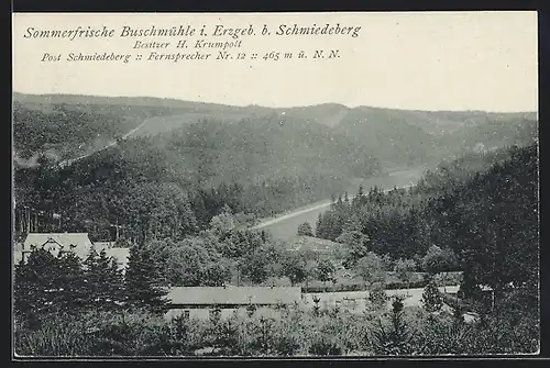AK Schmiedeberg i. Erzgeb., Gasthaus Buschmühle von H. Krumpolt