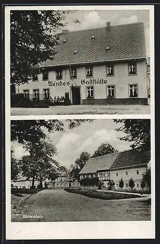 AK Bärenstein / Müglitztal, Mendes Gaststätte, Ortspartie