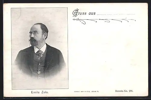AK Portrait von Emile Zola