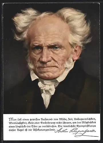 AK Portrait Dichter Arthur Schopenhauer, Zitat