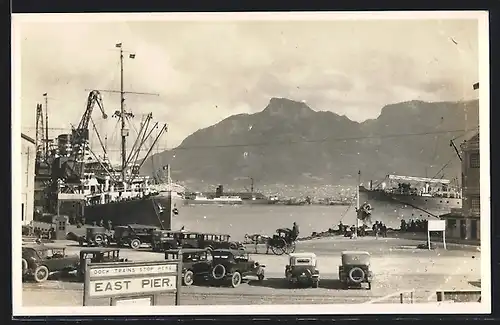 AK Kapstadt, Dampfer und Autos am Osthafen
