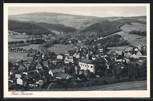 AK Bad Reinerz, Panorama mit Kirche