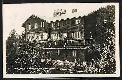 AK Kaspar-Geitnerhaus am Hocheck, Berghütte mit Gästen