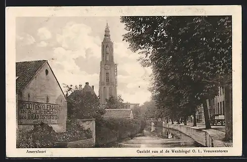 AK Amersfoort, Gezicht van af de Westsingel O. L. Vrouwentoren